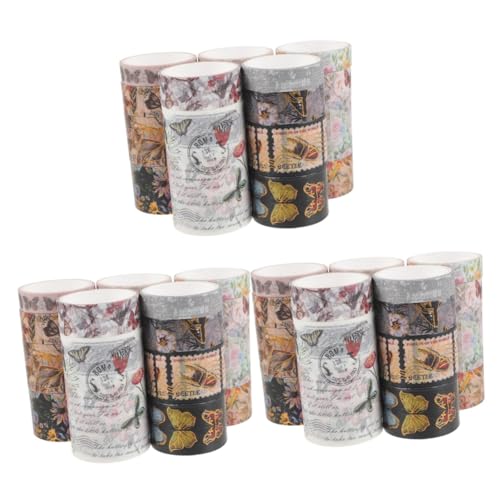 Uonlytech 3 Sätze Blumenpapierband Sammelalbum Blumenband Blumen- Verpackung Handwerk Washi -papierband Gemustertes Band Buntes Klebeband Diy Klebeband Klebestreifen Aufkleber 17 Rollen * 3 von Uonlytech