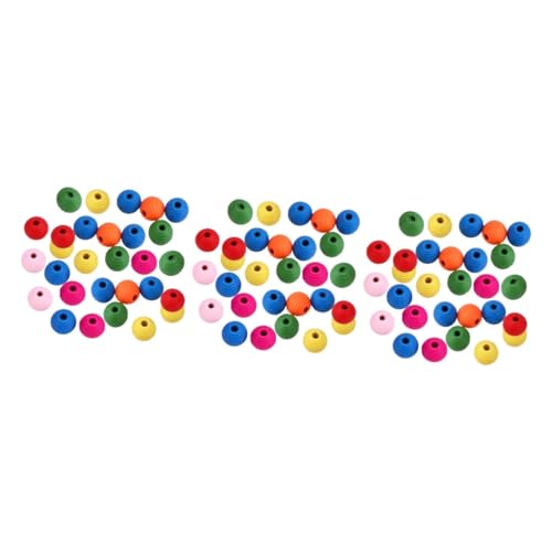 Uonlytech 3 Sätze Bunte Holzperlen Für Diy Schmuck Für Kinderbasteln Und Kreative Projekte Für Armbänder Und Handwerk Zubehör Tragbar Und Vielseitig 100 Stücke * 3 von Uonlytech