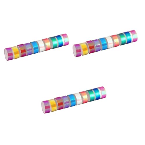 Uonlytech 3 Sätze Buntes Glänzendes Klebeband Dekoratives Washi Tape Für Scrapbooking Bastelarbeiten Und Planer Wasserdichtes Klebeband Verschiedenen Farben Für Einzigartige 10rolle*3 von Uonlytech