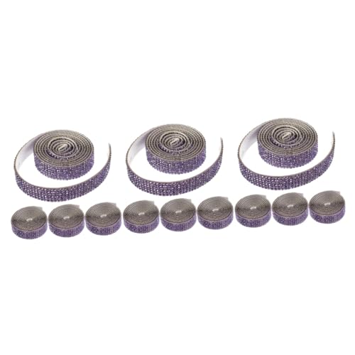 Uonlytech 3 Sätze Diy Decorative Diamond Aufkleber Braut- Diamant Trimmen Strass-quastenbesatz Hochzeit Funkeln Kleid Basteln Nähen Hotfix Strasssteine Violett 4 Rollen * 3 von Uonlytech