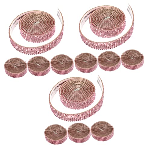 Uonlytech 3 Sätze Diy Decorative Diamond Aufkleber Reiz Zubehör Braut- Brautgürtel Hochzeit Und Gold Applikationen Für Kleidung Strasssteine ​​zum Aufbügeln Rosy 4 Rollen * 3 von Uonlytech