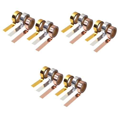 Uonlytech 3 Sätze Diy Dekorative Gilding Klebebänder Rosegold Gold Silber Für Scrapbooking Und Kalendergestaltung Hochwertige Papierbänder Für Kreative Diy Projekte 6 Rollen * 3 von Uonlytech