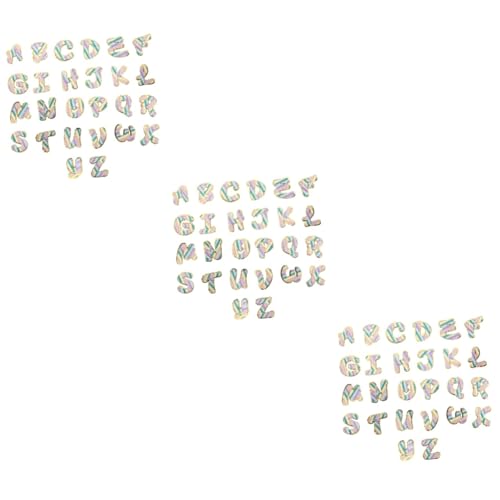 Uonlytech 3 Sätze Englischer Buchstaben Patch Stoff Patches Für Kleidung Buchstaben Patches DIY Stickerei Gestickte Alphabete Material Applikation Nähen Süßer Patch Z 26 Stück * 3 von Uonlytech