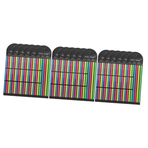 Uonlytech 3 Sätze Fluoreszierende Haftnotizen Registerkarten Für Seitenmarkierungen Highlight-streifen Etiketten-textmarker-streifen Klebestreifen Das Haustier 6 Stücke * 3 von Uonlytech