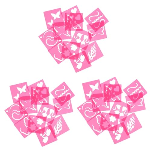 Uonlytech 3 Sätze Gemalte Vorlage Kleine Schablonen Schminkschablonen Schablonen Vorlagen Gesichtsbemalungsvorlagen Make-up-malvorlagen Schminkvorlagen Rosig Plastik 12 Stück * 3 von Uonlytech