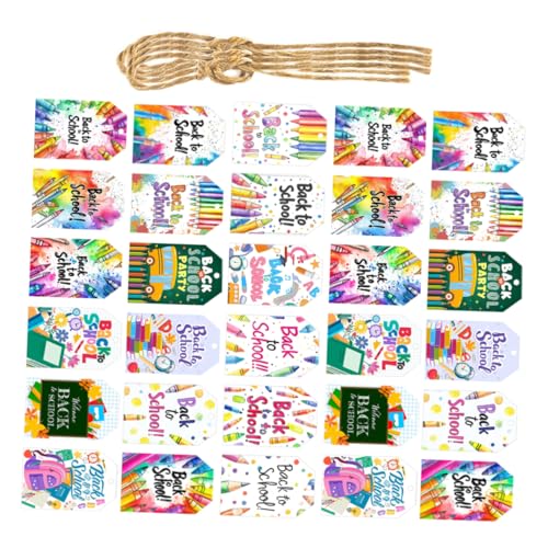 Uonlytech 3 Sätze Hängende Tags mit Jute Seil Einfach zu Befestigen mit Vorgestanzten Löchern Geschenktags für Klassenzimmer Dekorationen von Uonlytech