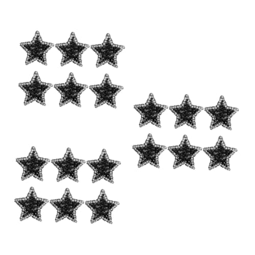 Uonlytech 3 Sätze Heißer Diamant-stoffflicken Stern Perle Handwerk Nähen Kleider Dekorativer Kreativer Patch Kreativer Kleidungsflicken Heißschmelzkleber Black 6 Stück * 3 von Uonlytech