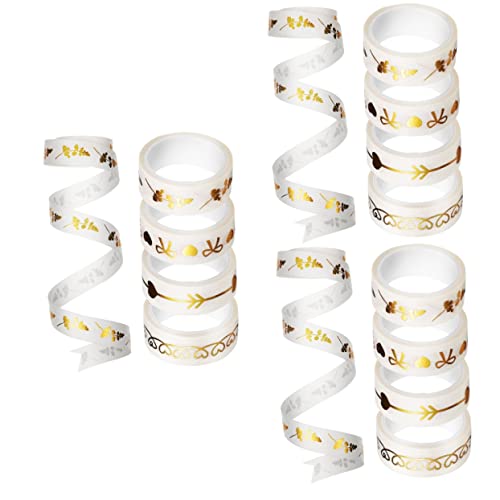 Uonlytech 3 Sätze Heißprägeband Glanz Farbig Farbe Streifen Klebeband Für Scrapbooking Kreatives Scrapbooking-angebot Dekoratives Washi Tape Tagebuchband Papier 5 Rollen * 3 von Uonlytech