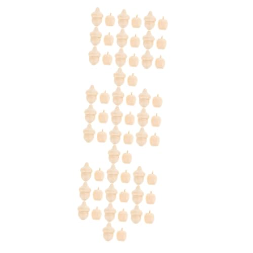 Uonlytech 3 Sätze Holzpilz -eichelornament Dekoration Form Hängend Unvollendete Eichelfigur Unfertige Holzfigur Simulation Apfel Handwerkliche Verzierungen Eichel Handwerk Beige 20 Stück * 3 von Uonlytech