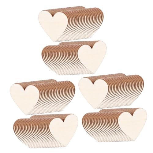 Uonlytech 3 Sätze Holzspäne in Herzform Basteln Handwerk Liebesherzen Dekoration Scheiben Klein Geformt Herzen Süßigkeiten Wohnkultur Verzerrungen Formen Ausschnitte Hölzern 50 Stück * 3 von Uonlytech