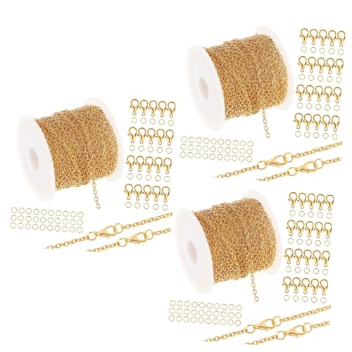 Uonlytech 3 Sätze Kettenset mit Karabinerverschluss Silberkette Hummer Handwerk Kettenkette Schlüssel Schmuckzubehör Ketten zur Schmuckherstellung offene Ringe Zinklegierung Golden Uonlytech 3 Sätze Kettenset mit Karabinerverschluss Silberkette Hummer Handwerk Kettenkette Schlüssel Schmuckzubehör Ketten zur Schmuckherstellung offene Ringe Zinklegierung Golden von Uonlytech