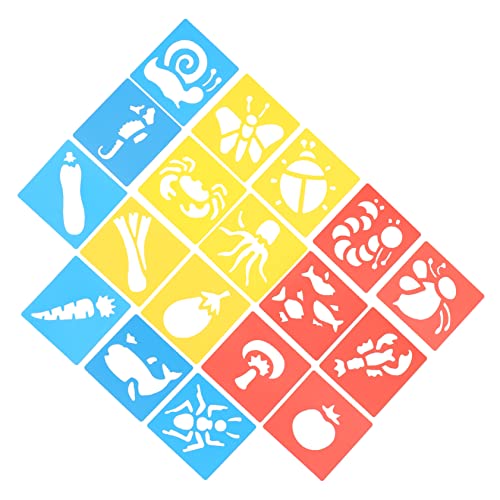 Uonlytech 3 Sätze Kindermalschablonen Wiederverwendbare Zeichenschablonen mit Tier Gemüse und Insektenmotiven für Diy Projekte und Bastelarbeiten von Uonlytech