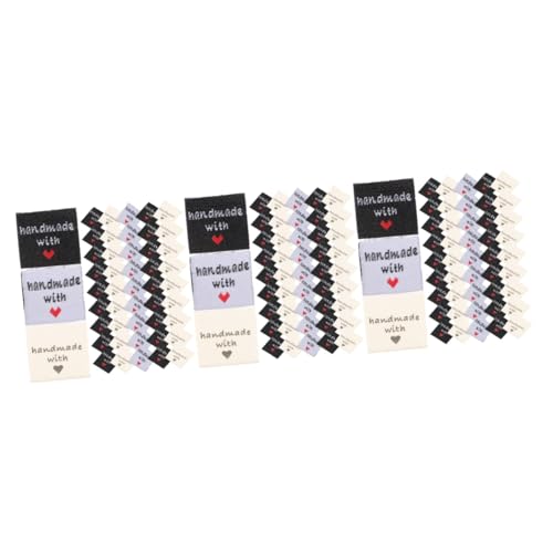 Uonlytech 3 Sätze Kleidungshalsband Etikett Kleidungsmaterialien Leeres Stoffetikett Handgefertigte Etiketten Nähen Kinderwäscheetiketten 150 Stück * 3 von Uonlytech