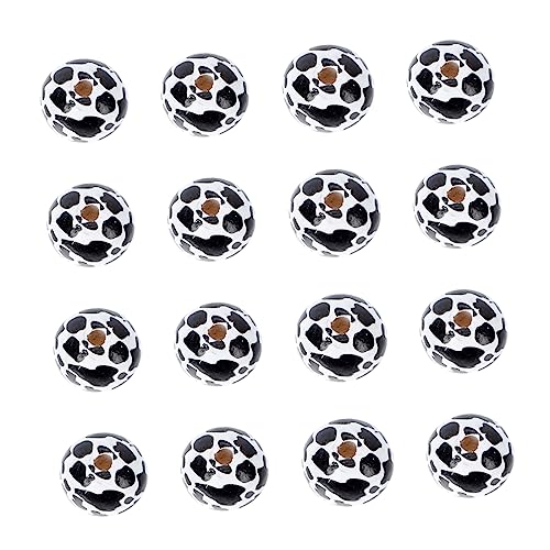Uonlytech 3 Sätze Kuhmuster Holzperlen Diy Schmuckzubehör Für Armbänder Und Bastelprojekte Für Familienaktivitäten Und Kreative Dekoration 100 Stück * 3 von Uonlytech