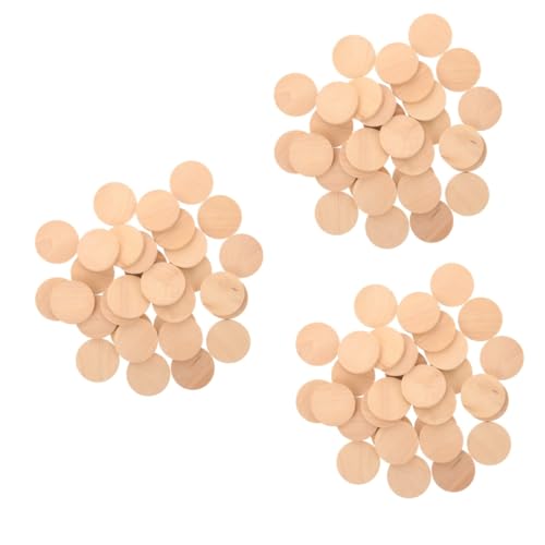 Uonlytech 3 Sätze Leere Gedenkmünzen Holzkreise Zum Basteln Unfertige Holzscheiben Bastelausschnitt Graffiti-chips Leere Holzspäne Holzspan Holzausschnitt Holzblöcke Hölzern 50 Stück * 3 von Uonlytech