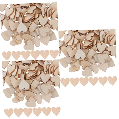 Uonlytech 3 Sätze Liebe Hackschnitzel Liebesherzen Herzaufkleber Herzausschnitte Geformt Valentinsdekoration Holzherzen Bastelmaterial Selber Machen Herzanhänger Holzscheiben 300 Stück * 3 von Uonlytech