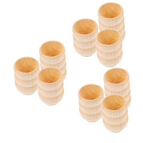 Uonlytech 3 Sätze Mini-besteck Sortierschalen Mini -schüssel Schüsseln Mini -schalen Kleine Schüssel Für Heimwerker Holzspielzeug Hölzern 10 Stück * 3 von Uonlytech