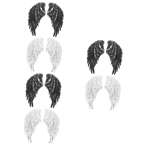 Uonlytech 3 Sätze Pailletten Flügel Design Aufnäher Stickerei Patches Für Diy Kleidung Dekorative Applikationen Zum Aufnähen Und Reparieren Von Textilien Schwarz Und Silber 2 Stück * 3 Uonlytech 3 Sätze Pailletten Flügel Design Aufnäher Stickerei Patches Für Diy Kleidung Dekorative Applikationen Zum Aufnähen Und Reparieren Von Textilien Schwarz Und Silber 2 Stück * 3 von Uonlytech