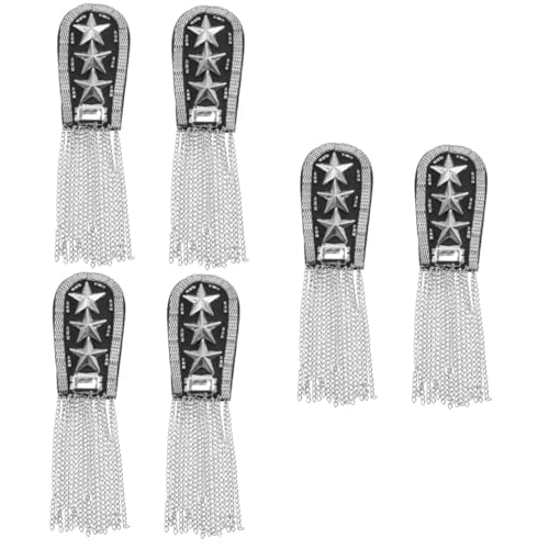 Uonlytech 3 Sätze Quasten Eskapula Schmuck Modequaste Punk -patches Vintage Quaste Epaulet Felsen Schulteraufnäher Für Jacken Schulter-accessoire Legierung 2 Stücke * 3 von Uonlytech