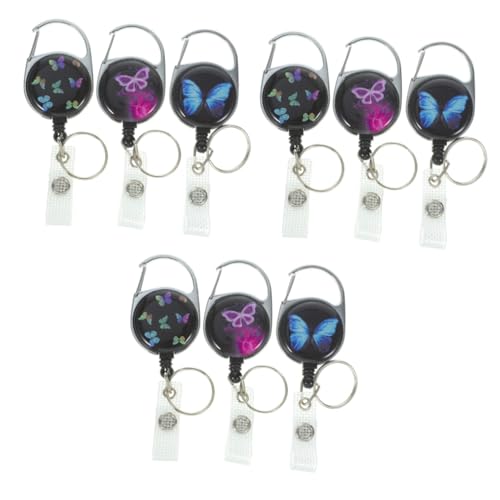Uonlytech 3 Sätze Schmetterlings-easy-pull-knopf Clips Liebenswert Süße Abzeichenrolle Mit Speziell Geformte Büroklammern Schnallen Für Namenskarten Abs 3 Stücke * 3 von Uonlytech