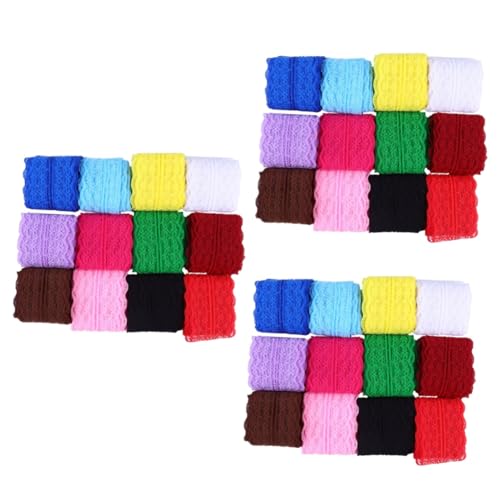 Uonlytech 3 Sätze Spitzenstoffbänder Für Diy Dekoration Farbenfrohes Verpackungsband Für Bastelarbeiten Und Hochzeitsdekoration 12 Stück * 3 von Uonlytech