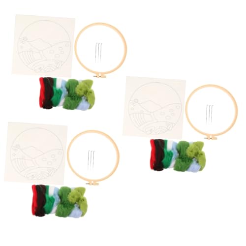 Uonlytech 3 Sätze Stickset für Anfänger DIY Stickerei mit Zubehör für Nadel Filzen Vintage Rahmen für Dekorationen Wohn und Schlafzimmer Uonlytech 3 Sätze Stickset für Anfänger DIY Stickerei mit Zubehör für Nadel Filzen Vintage Rahmen für Dekorationen Wohn und Schlafzimmer von Uonlytech