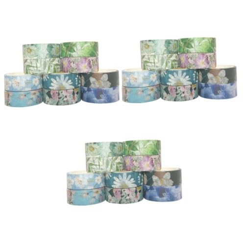 Uonlytech 3 Sätze Teiliges Diy Scrapbook Klebeband Mit Buntem Blumenmotiv Dekorative Washi Tapes Für Notizbücher Journaling Und Bastelprojekte Farben Und Stile 10 Stück * 3 von Uonlytech