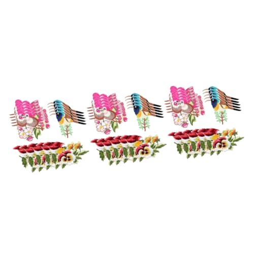 Uonlytech 3 Sätze Teiliges Vögel Applikations Patches Zum Aufbügeln Diy Stoffverzierungen Für Kleidung Bunte Detailreiche Aufnäher Für Kissen Pullover Shirts Und Mehr 15 Stücke * 3 von Uonlytech