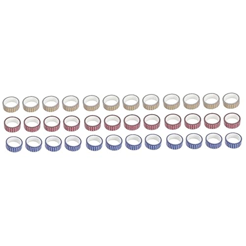 Uonlytech 3 Sätze Vintage Washi Tape Retro Klebeband Mit Karomuster Für Scrapbooking Diy Handwerk Und Notizbücher Praktische Und Dekorative Klebestreifen Rot Blau Gelb 12 Rollen * 3 von Uonlytech