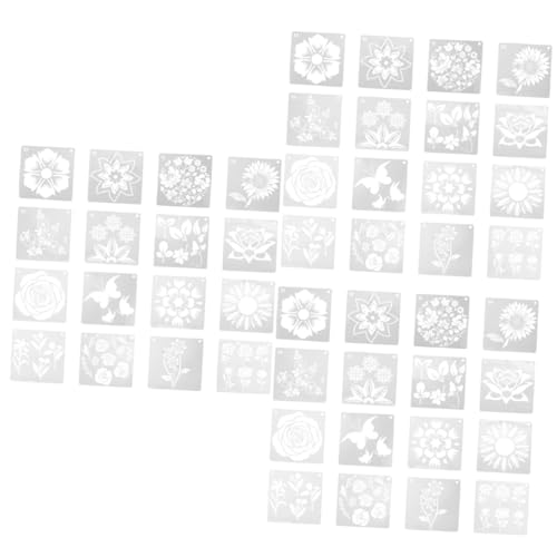 Uonlytech 3 Sätze Wiederverwendbare Schablonen Für Diy Blumenmalerei Dekorative Druckschablonen Für Wände Bastelbedarf Geeignet Für Acrylmalerei Und Spraytechnik 16 Blätter * 3 von Uonlytech