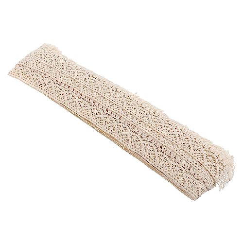 Uonlytech 3 Stück 10 Accessoires mit Quastenspitze Dekoration breites Spitzenband Blumen Schnürsenkel Hochzeit nähen Spitzenbesatz gehäkeltes Spitzenband Baumwollfaden Beige von Uonlytech