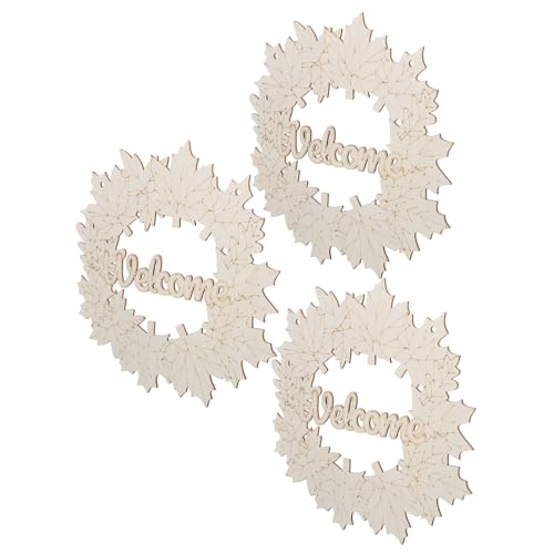 Uonlytech 3 Stück Blanko Ahornblatt Holzkranz zum Bemalen mit Kordel Unbemalte Holzanhänger für Kreative Weihnachtsbastelei und Einfache Wand Baumanbringung Uonlytech 3 Stück Blanko Ahornblatt Holzkranz zum Bemalen mit Kordel Unbemalte Holzanhänger für Kreative Weihnachtsbastelei und Einfache Wand Baumanbringung von Uonlytech