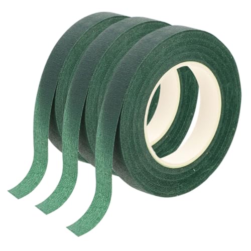 Uonlytech 3 Stück Blumenstrauß aus grünem Band Blumendekorationen Dekorativ Blumen- Bindung grüne Blumenklebeband Floristik Klebeband Hochleistungs-Blumenband Gartenzubehör Papier Dark Green von Uonlytech