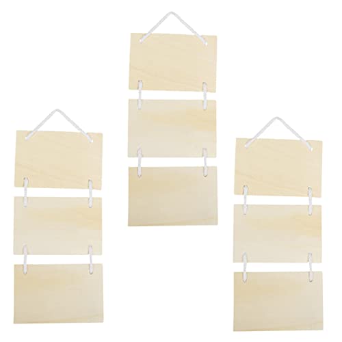 Uonlytech 3 Stück DIY Holzschild für Teiliges Malbare Hängeschilder Projekte und Dekoration Zufällige Designs von Uonlytech