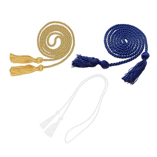 Uonlytech 3 Stück Ehrenseil Party Graduierung Quastenschnur Graduierung Ehrenschnur Ehrenschnüre Abschluss 2022 Abschlusskostüm Seil Abschlussanzug Dekoration Goldene Ehrenschnur Polyester von Uonlytech