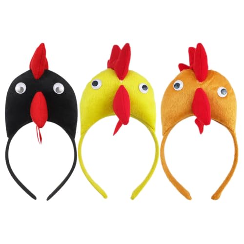 Uonlytech 3 Stück Hahn-stirnbänder, Cartoon-haarbänder, stirnband, Cosplay-requisiten, Lustiger Party-kopfschmuck für Erwachsene Und Kinder Uonlytech 3 Stück Hahn-stirnbänder, Cartoon-haarbänder, stirnband, Cosplay-requisiten, Lustiger Party-kopfschmuck für Erwachsene Und Kinder von Uonlytech