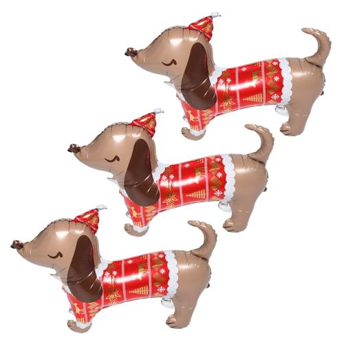 Uonlytech 3 Stück Hundeballon aus Aluminiumfolie Glänzende Langlebige Tierparty-deko für Hunde-geburtstagsfeiern Weihnachtsballon Haustierparty von Uonlytech