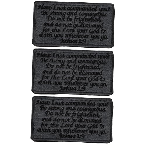 Uonlytech 3 Stück Kleidung Patch Ornament mit Bibelversen Grauschwarz DIY Aufnäher für Bekleidungsreparatur Applikationen für Kleidung Schuhe und Handwerk für Zuhause und Schneidergeschäfte Uonlytech 3 Stück Kleidung Patch Ornament mit Bibelversen Grauschwarz DIY Aufnäher für Bekleidungsreparatur Applikationen für Kleidung Schuhe und Handwerk für Zuhause und Schneidergeschäfte von Uonlytech