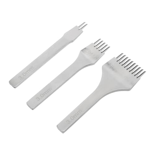 Uonlytech 3 Stück Lederlocher Set Teilig Handwerkzeug für Lederverarbeitung Diy Leder Crafting Punch mit Zähnen Strapazierfähigem für Gürtel und Taschen Uonlytech 3 Stück Lederlocher Set Teilig Handwerkzeug für Lederverarbeitung Diy Leder Crafting Punch mit Zähnen Strapazierfähigem für Gürtel und Taschen von Uonlytech