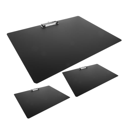 Uonlytech 3 Stück Malerei Schiene für Zeichnung a3 Zwischenablage Schwarz Zwischenablage zeichnen Office-Dokumentenclip Praktische Zwischenablage Tafel PP. Metall Black von Uonlytech