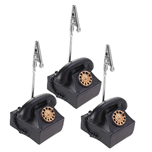 Uonlytech 3 Stück Nachrichtenordner Inhaber Schildhalter-Clip Visitenkartenständer Brieftasche für Kartenhalter Ort Kartenplatzierungsclip praktischer Kartenclip Harz Schwarz von Uonlytech
