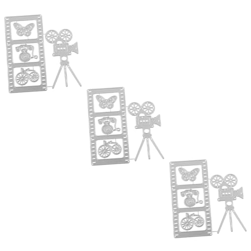 Uonlytech 3 Stück Stanzformen für Papierhandwerk Album-Foto-Scrapbooking Herstellung Schablone den Schnitt machen Scrapbooking-Stanzformen Stanzteile aus Metall Kohlenstoffstahl Silber von Uonlytech