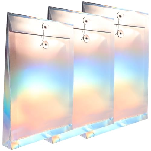 Uonlytech 3 Stück Teiliges Dokumententaschen Praktische Aktentaschen mit Bindverschluss Bunte Holografische Datei Organizer Vielseitige Papier und Belegaufbewahrung für Büro Schule und Uonlytech 3 Stück Teiliges Dokumententaschen Praktische Aktentaschen mit Bindverschluss Bunte Holografische Datei Organizer Vielseitige Papier und Belegaufbewahrung für Büro Schule und von Uonlytech