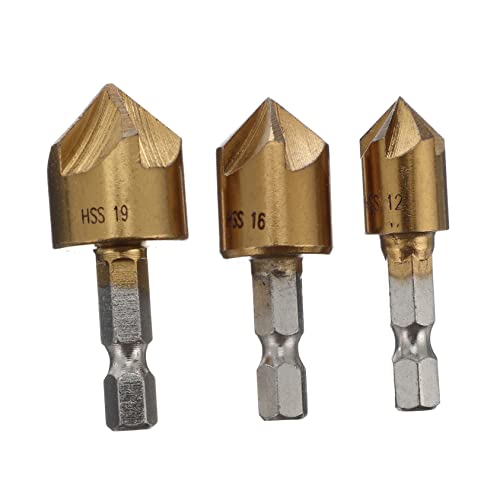 Uonlytech 3 Stück Teiliges Set Punkte Chamfer Cutter End Mill Werkzeug Professioneller Stahlbohrer für Metallbearbeitung Geeignet von Uonlytech