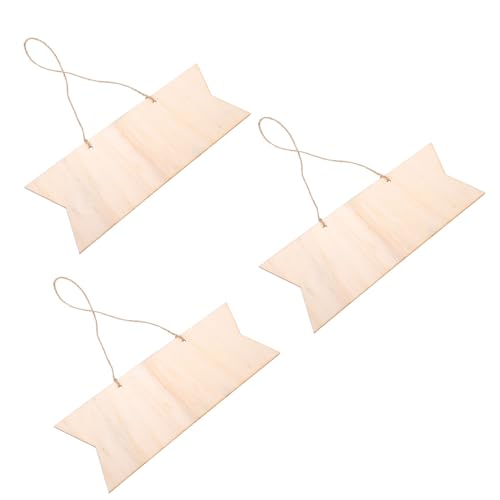 Uonlytech 3 Stück Unbehandelte Hängende Holzschilder Leere Holzplatten für DIY Projekte Bastelbedarf zum Bemalen und Beschriften Glatte Oberfläche für Kreative Botschaften und Dekoration von Uonlytech