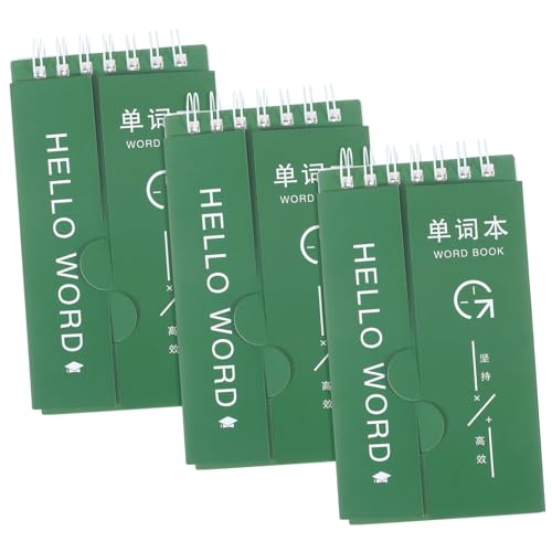 Uonlytech 3 Stück Vokabeltrainings Notizbücher Schreibnotizen für Englischlerner Handliches Memo Notizbuch für Schule und Büro von Uonlytech