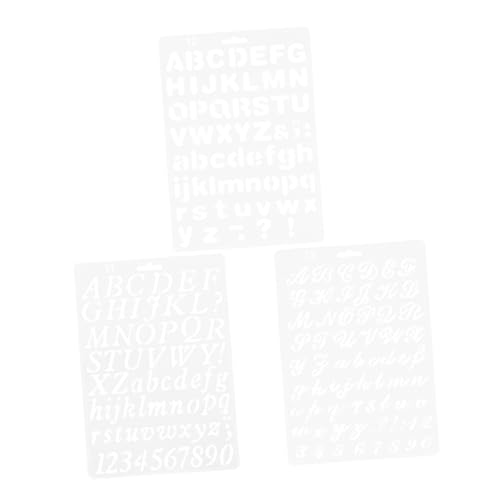 Uonlytech 3 Stück Zeichnungsvorlage Lineal Alphabet-Schablonen groß Schriftschablonen Form Und Alphabetschablonen zum Malen Schablonen zum Malen von Zahlen das Haustier Black von Uonlytech