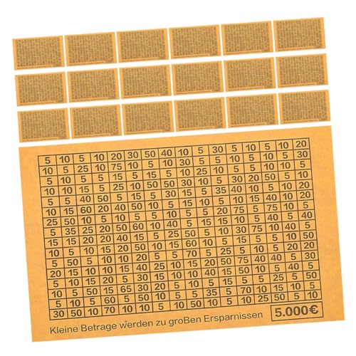 Uonlytech 30 Blatt Euro Sparziel Aufkleber Teiliges mit Zahlen für Spardose Sparbox Sticker DIY Geld Sparen Challenge Leicht Entfernbar ohne Rückstände für Budget Tracking Uonlytech 30 Blatt Euro Sparziel Aufkleber Teiliges mit Zahlen für Spardose Sparbox Sticker DIY Geld Sparen Challenge Leicht Entfernbar ohne Rückstände für Budget Tracking von Uonlytech