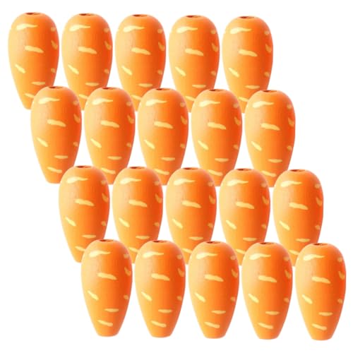 Uonlytech 30 Stück Karottenförmige Holzperlen für Diy Schmuck Bastelbedarf Ostern Holzperlen zum Auffädeln für Kindergeburtstag und von Uonlytech