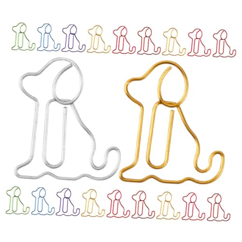 Uonlytech 30 Stück Kleine Clips Papierclips Bulldogge-Clips für Farbe tierische Büroklammern süße Büroklammern dekorative Banknotenklemme rechnungen fixieren büroklammer Datei-Clip Metall von Uonlytech